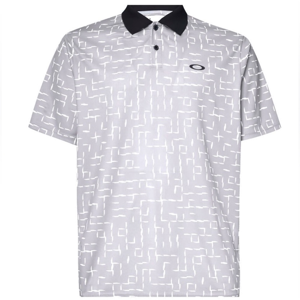 Oakley Men's Divisional Print geometric gradient gray. XL Hydrolix sports Golf